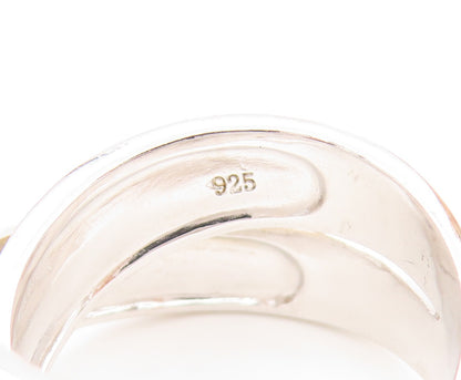 925 Sterling Silver Vintage Ring Two Tone Hammered Crossover Band  Sz 7  RG36089