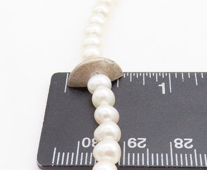 925 Sterling Silver  Vintage Petite Freshwater Pearls Beaded Necklace  NE1131