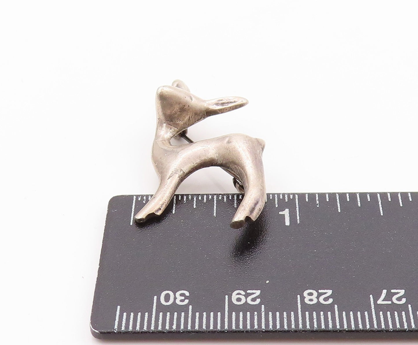 925 Sterling Silver Vintage Brooch Antique Minimalist Baby Deer Cutout  BP11644
