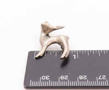 925 Sterling Silver Vintage Brooch Antique Minimalist Baby Deer Cutout  BP11644