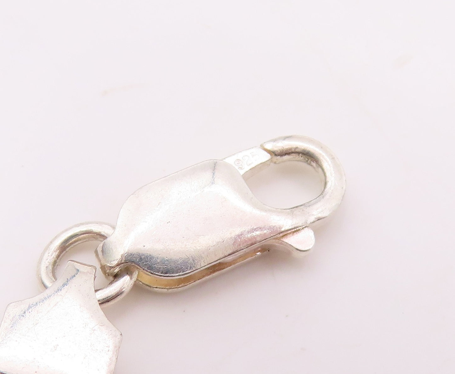 925 Sterling Silver Vintage Necklace Minimalist Interlocking Circle Chain NE4780
