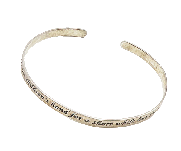 925 LA Sterling Silver  Vintage Mother's Love Quote Cuff Bracelet  BT7712