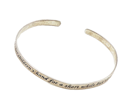 925 LA Sterling Silver  Vintage Mother's Love Quote Cuff Bracelet  BT7712