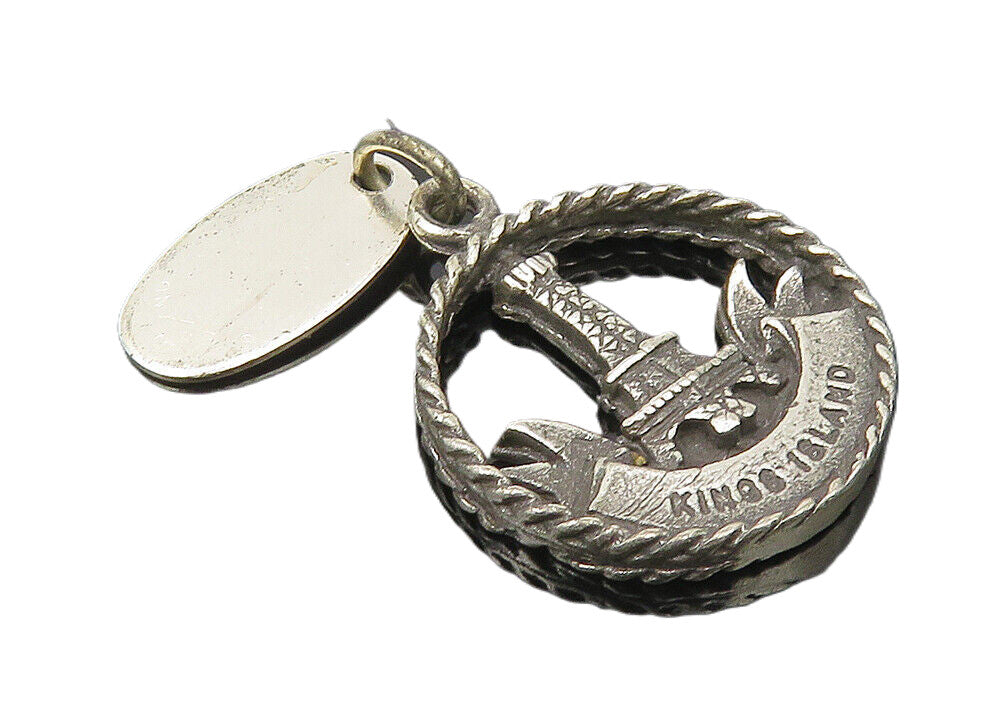 925 Sterling Silver  Vintage Oxidized King's Island Twist Drop Pendant  PT8245