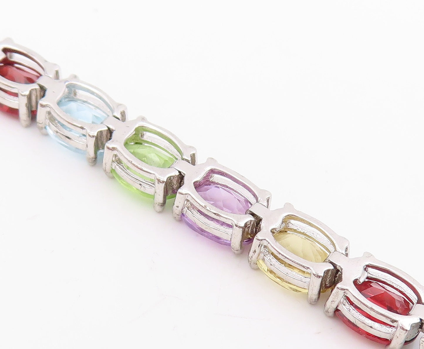 925 Sterling Silver Vintage Bracelet Multi Gemstone & CZ Wild Leopard  BT11550