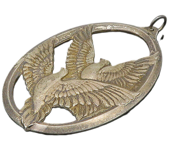 WALLACE 925 Sterling Silver  Vintage Peace On Earth Doves Pendant  PT19424