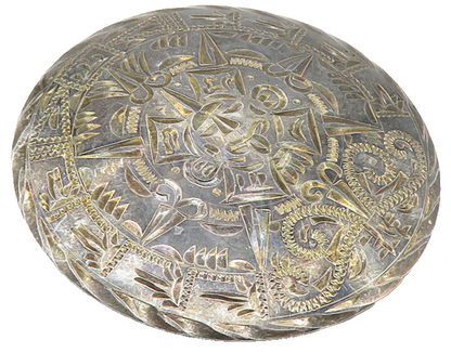 MEXICO 925 Sterling Silver  Vintage Mayan Aztec Sun Calendar Brooch Pin BP3756