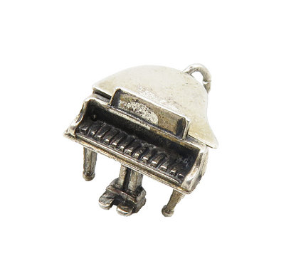 BEAU 925 Sterling Silver  Vintage Dark Tone Grand Piano Pendant (OPENS) PT6963