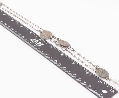 925 Sterling Silver Vintage Necklace SILPADA Etched Circular Chanie Glass NE4237