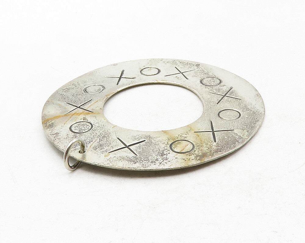 MEXICO 925 Sterling Silver  Vintage XO Etched Open Circle Pendant  PT10168