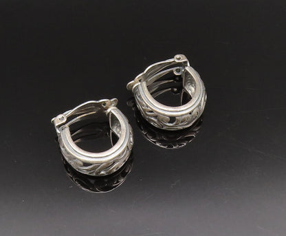 SILPADA 925 Silver  Vintage Oxidized Openwork Scroll Hoop Earrings  EG12084