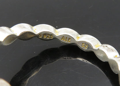 PANDORA 925 Sterling Silver  Vintage Shiny Fluted Band Ring Sz 8.5  RG21887