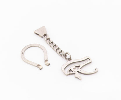 MIDDLE EAST 925 Sterling Silver Vintage Evil Eye Cutout Key Chain TR3366