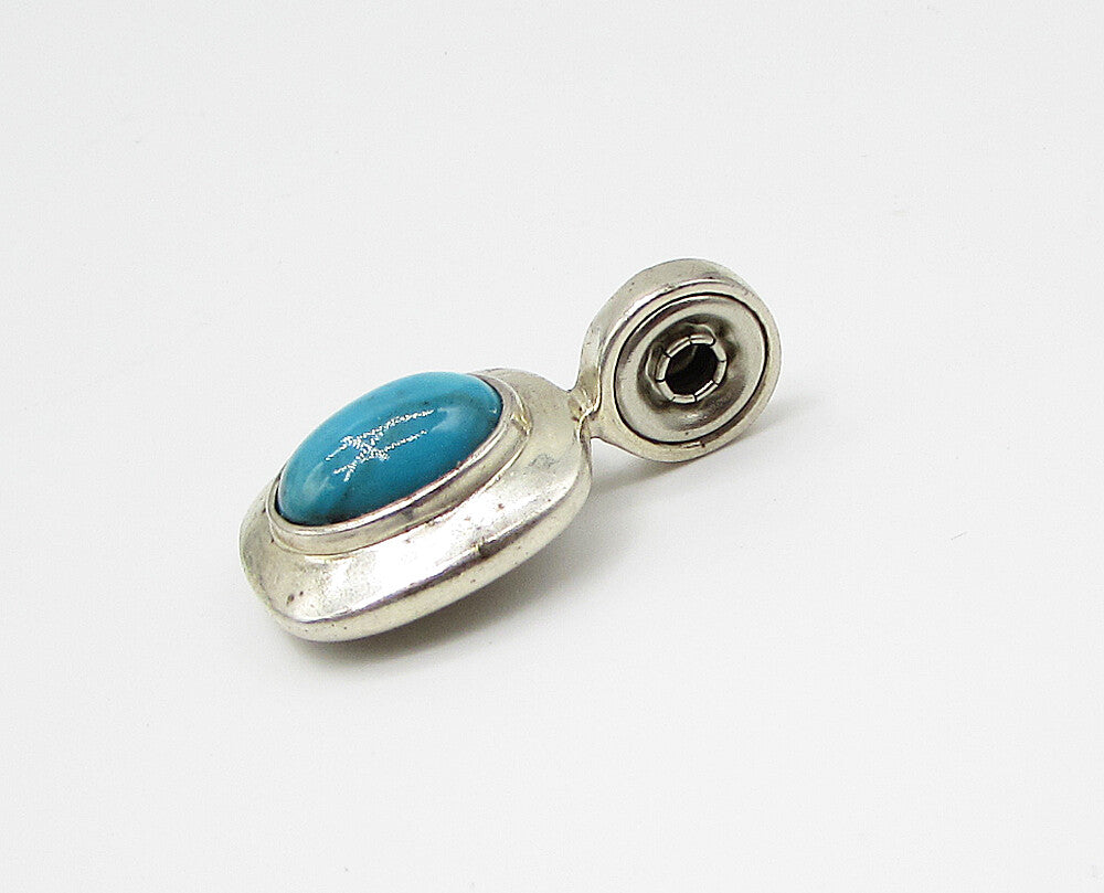 ESPO 925 Sterling Silver  Cabochon Cut Turquoise Drop Stocko Pendant  PT2143