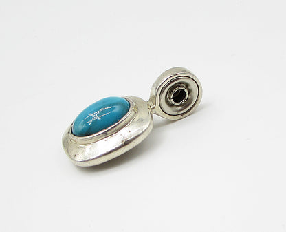 ESPO 925 Sterling Silver  Cabochon Cut Turquoise Drop Stocko Pendant  PT2143