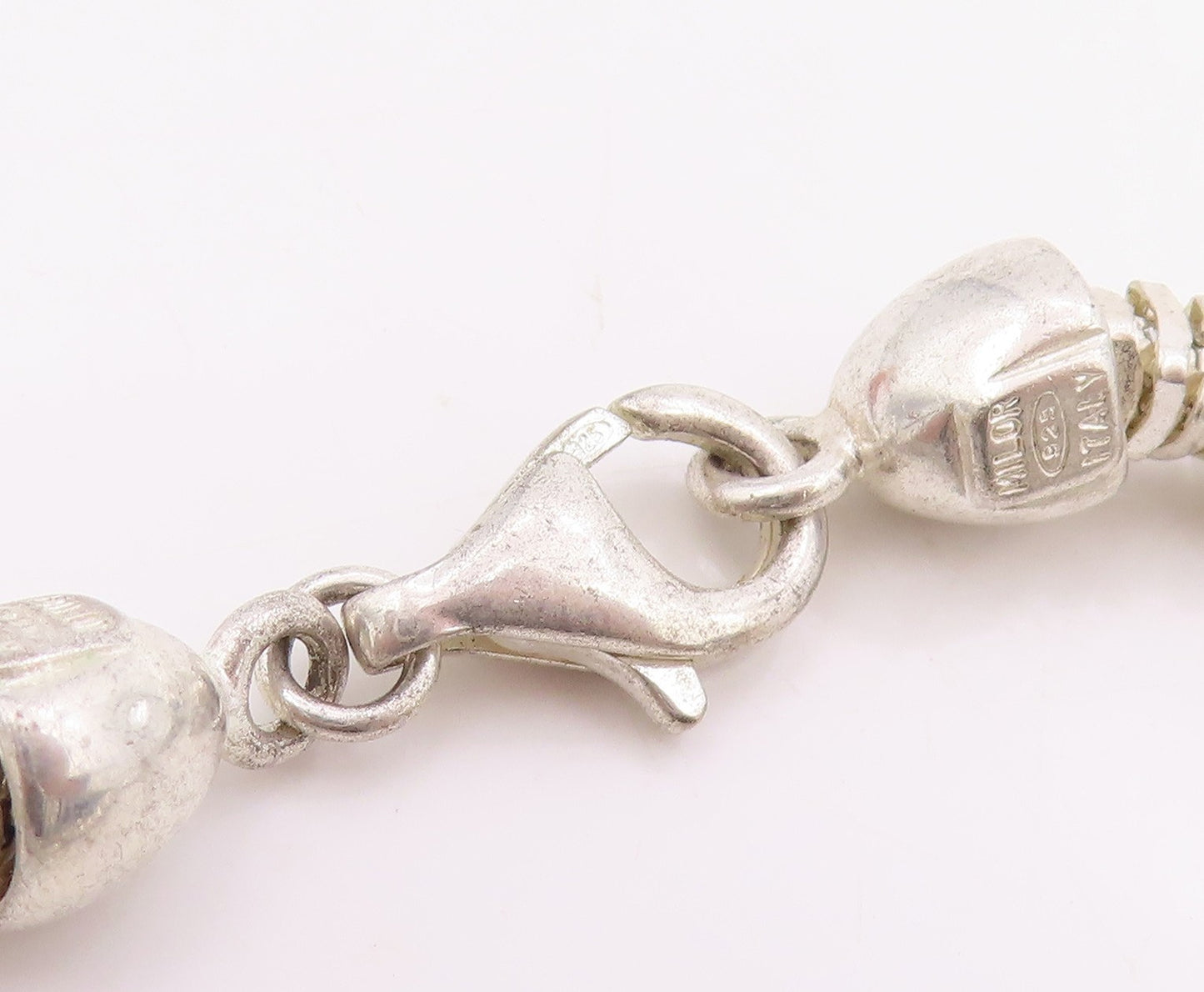 925 Sterling Silver Vintage Necklace Modernist Solid Coiled Rope Chain  NE4794