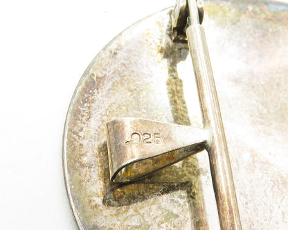 925 Silver & 14K GOLD  Vintage Song In Your Heart Quote Brooch Pin  BP3643