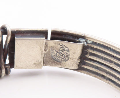 925 Sterling Silver Vintage Bracelet LOS BALLESTEROS MEXICO Quartz Cuff  BT11997