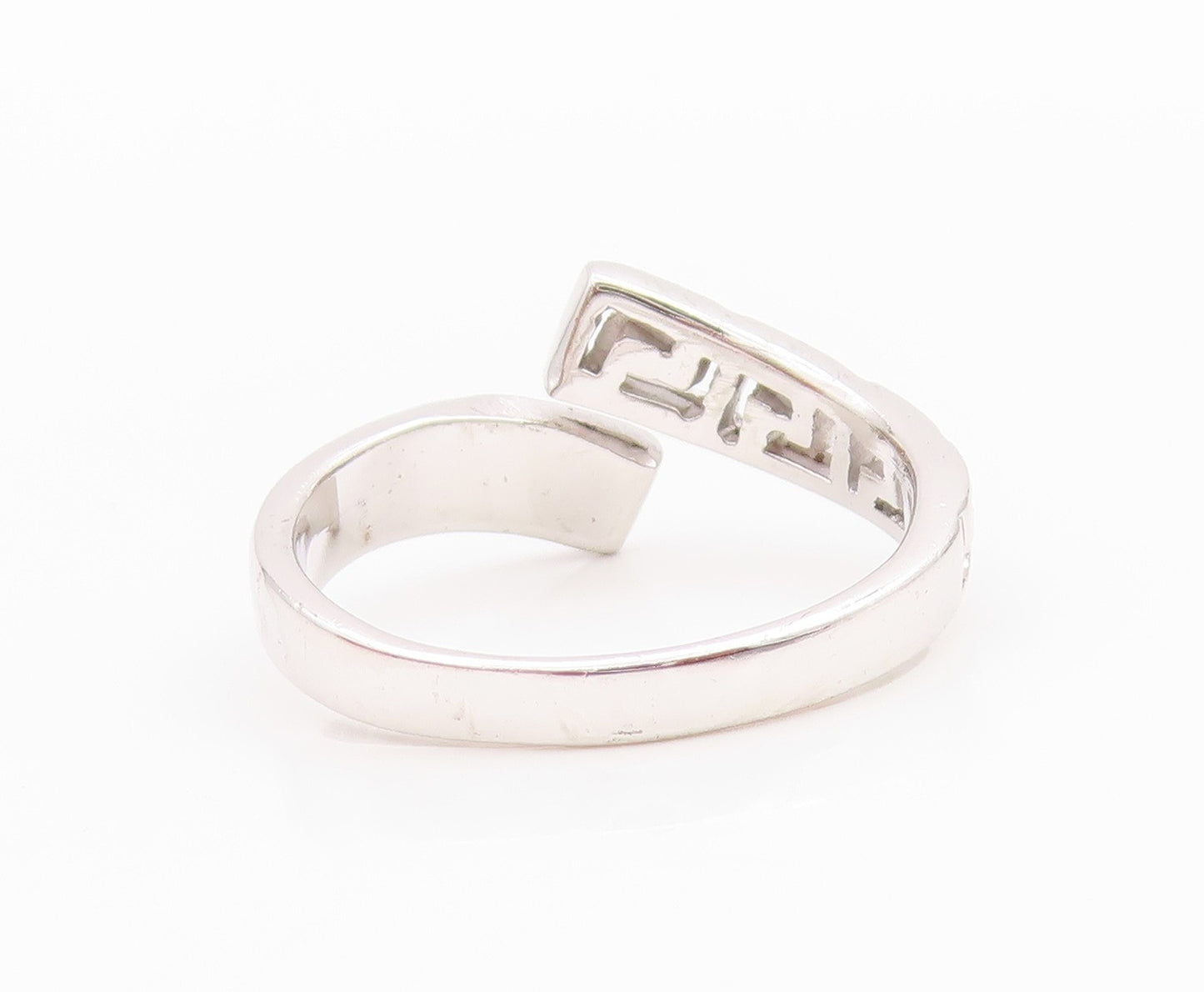 925 Sterling Silver Vintage Ring Designer Fire Opal Maze Key Cut  Sz 10  RG33209