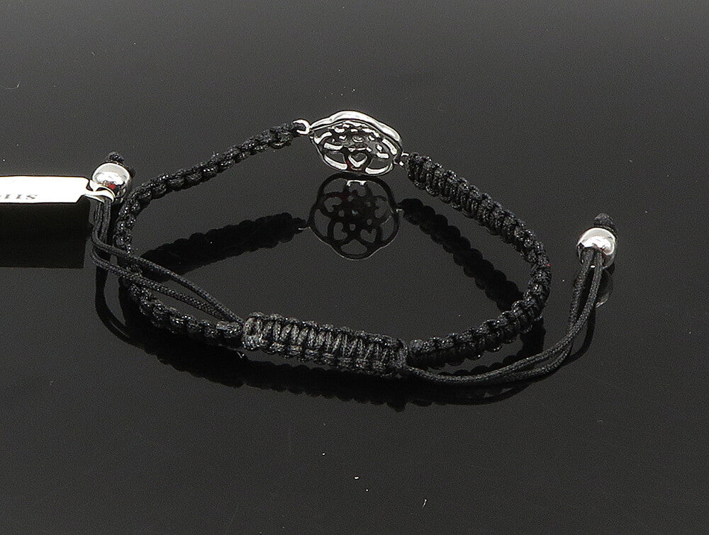 925 Silver  Cubic Zirconia Floral Adjustable Friendship Bracelet  BT1076