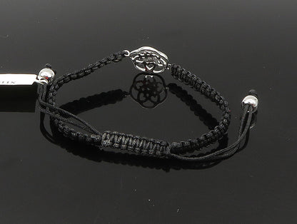 925 Silver  Cubic Zirconia Floral Adjustable Friendship Bracelet  BT1076