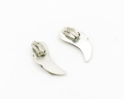MEXICO 925 Silver  Vintage Two Tone Rope Twist Non Pierce Earrings  EG9305