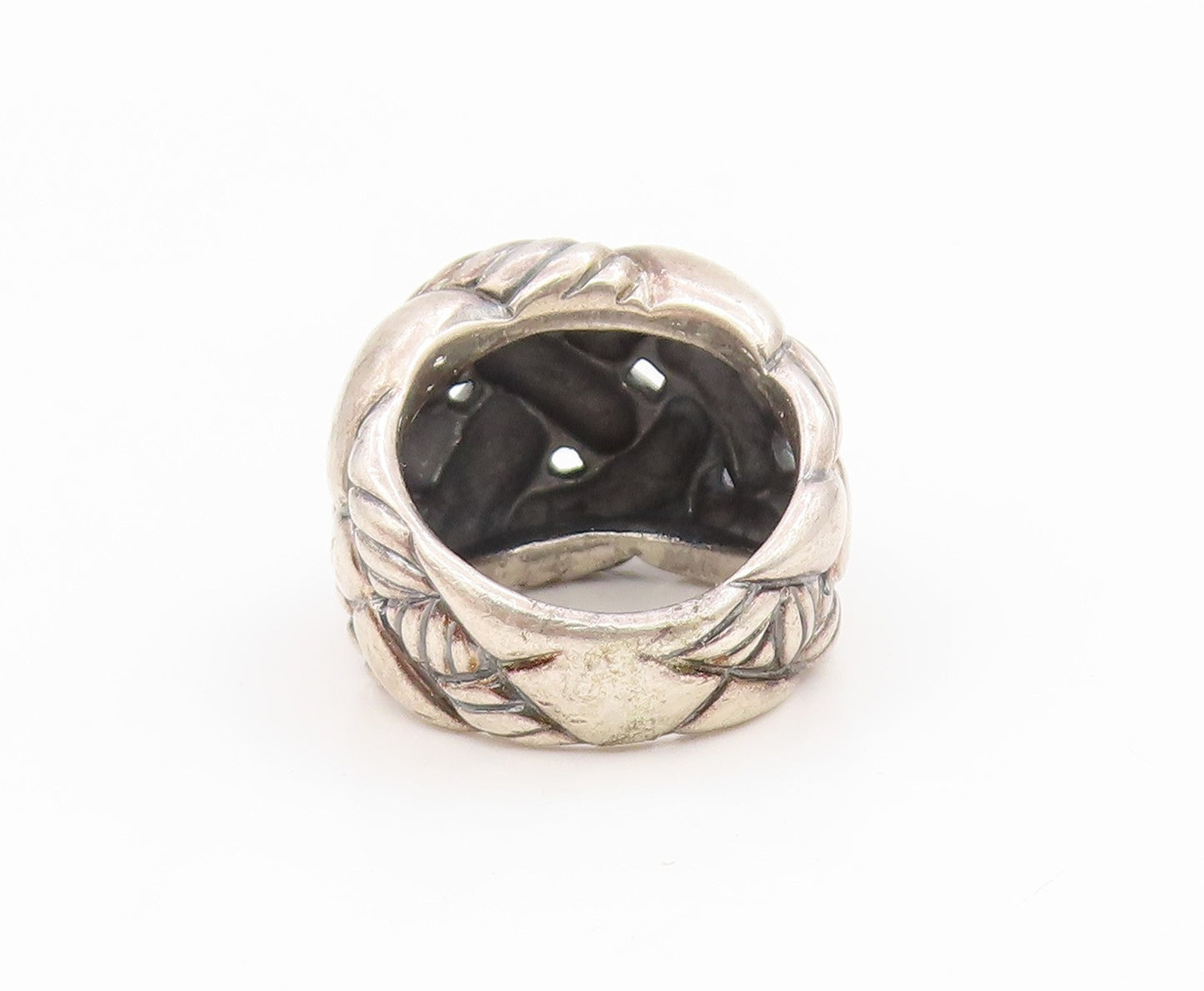 925 Sterling Silver Vintage Ring Chunky Woven Braid Designer Band Sz 5.5 RG34557