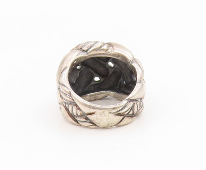 925 Sterling Silver Vintage Ring Chunky Woven Braid Designer Band Sz 5.5 RG34557