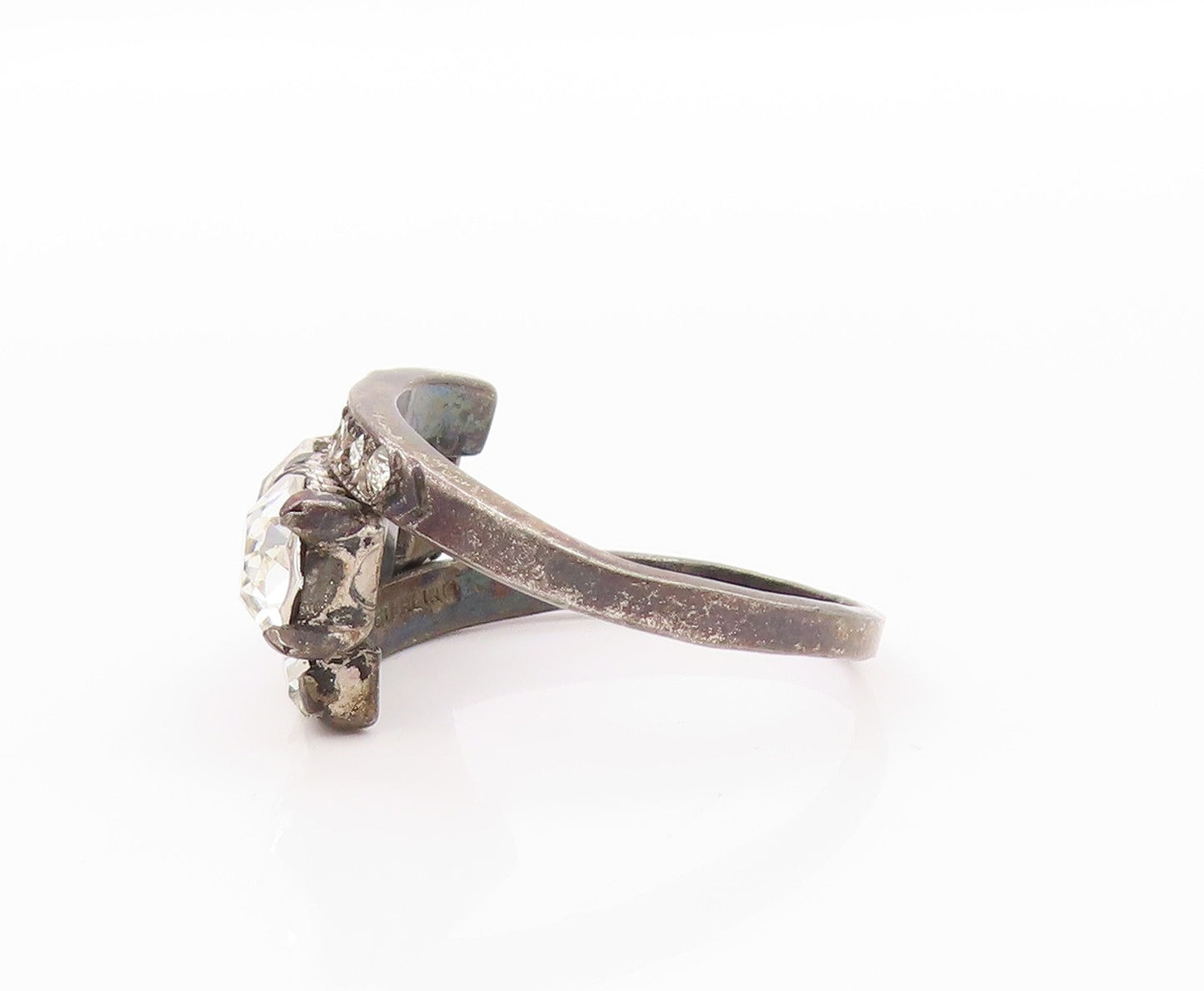 925 Sterling Silver Vintage Ring UNCAS Antique Multi Shape CZ Band Sz 9 RG33531