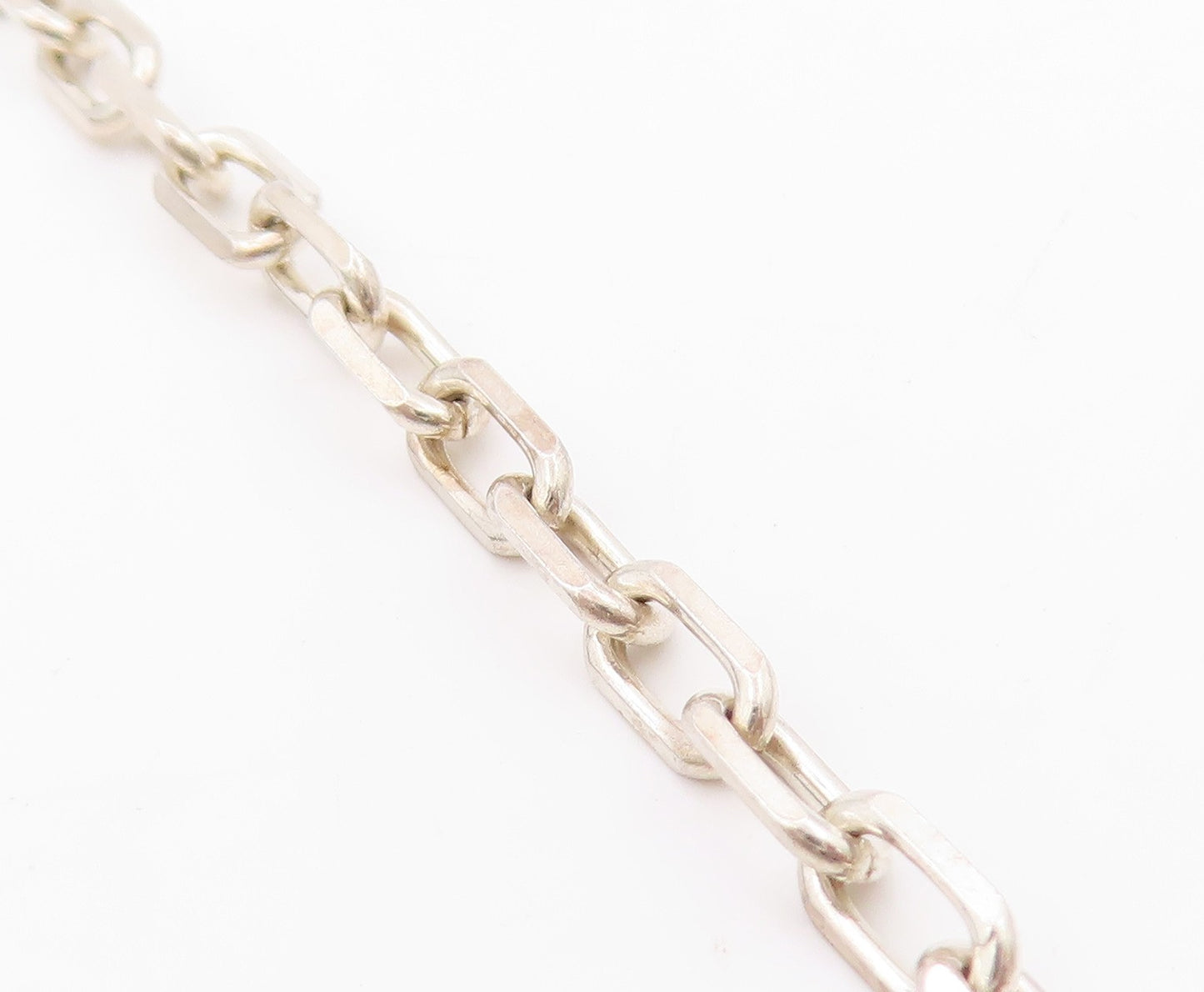 925 Sterling Silver Vintage Necklace Designer Linked Hearts Cutout  NE4525