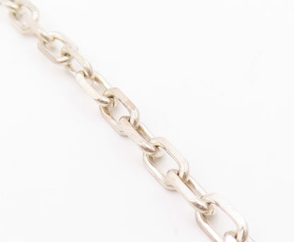 925 Sterling Silver Vintage Necklace Designer Linked Hearts Cutout  NE4525