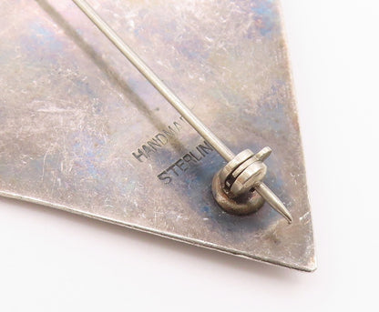 925 Sterling Silver  Vintage Diamond Shape Treble Clef Brooch Pin  BP7879