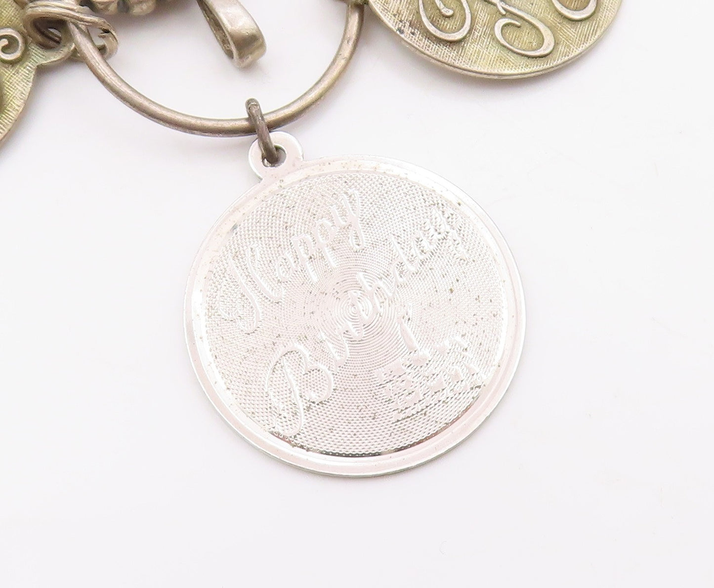 925 Sterling Silver  Vintage Happy Birthday Aunt & Mother Pendant  PT16733