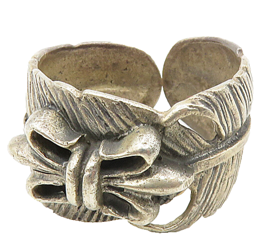 925 Sterling Silver  Vintage Dark Tone Butterfly Feather Band Ring Sz 8 RG8808