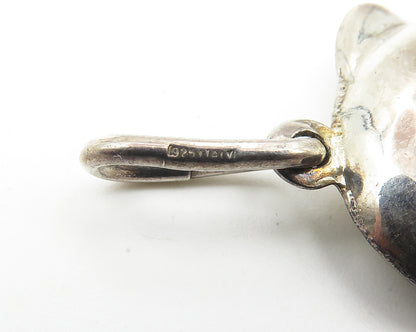 925 Sterling Silver  Vintage Shiny Dark Tone Leaping Dolphin Pendant  PT8457