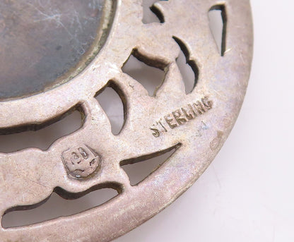 925 Sterling Silver Vintage Pendant Sagittarius Zodiac Cut Out Medallion PT24946