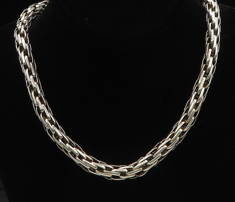925 Sterling Silver Vintage Bold Rope Solid Weave Chain Necklace  NE3819