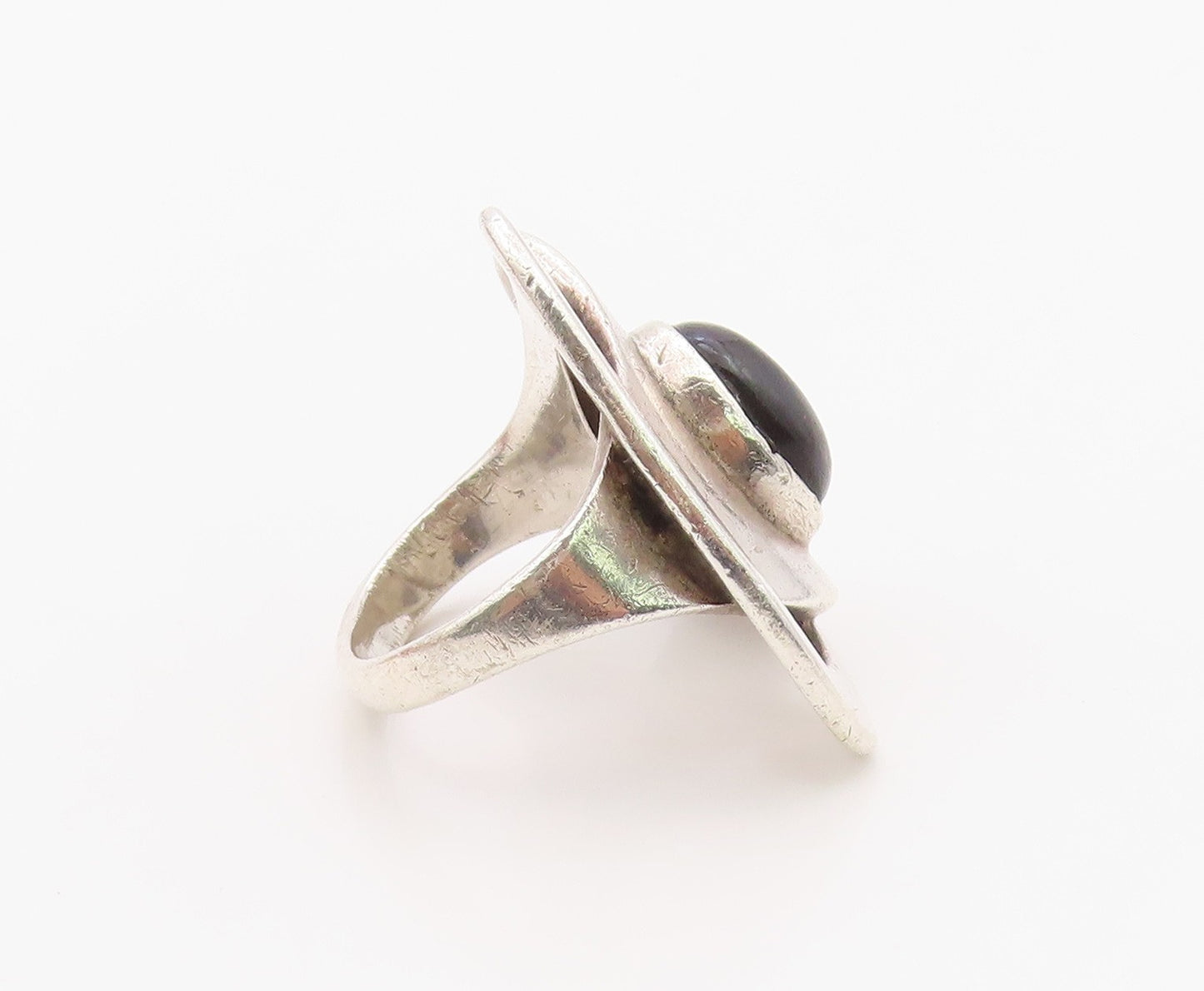 925 Sterling Silver Vintage Ring ERIKA HULT MEXICO Onyx Band  Sz 6.5  RG36342