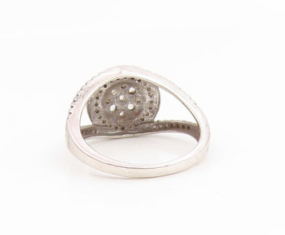 925 Sterling Silver Vintage Ring Sparkling CZ Elegant Split Band  Sz 6  RG35125