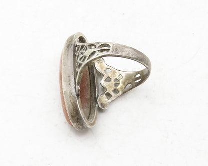 925 Sterling Silver  Vintage Cabochon Goldstone Cocktail Ring Sz 4.5  RG12991