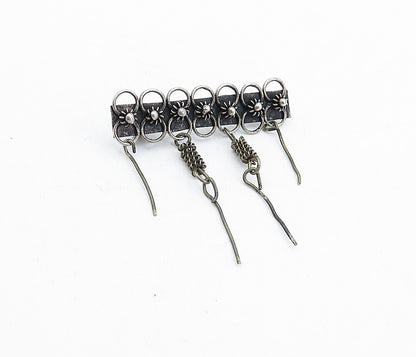ISRAEL 925 Sterling Silver  Vintage Oxidized Dangling Twist Brooch Pin  BP1583