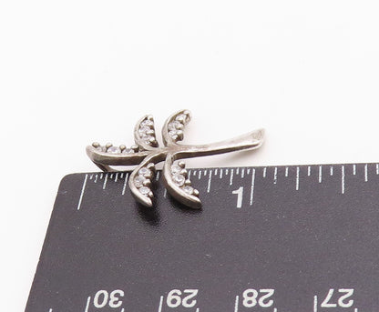 925 Sterling Silver Vintage Pendant CZ Inlay Cutout Coconut Tree Charm  PT24454