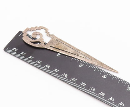 925 Sterling Silver Vintage Book Mark Minimalist Long Solid Tribal Cutout TR3768