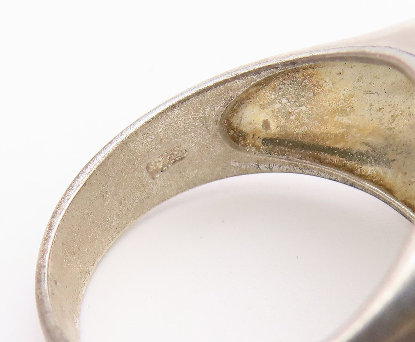 925 Sterling Silver Vintage Ring Classic Sodalite Statement Band  Sz 7  RG36857