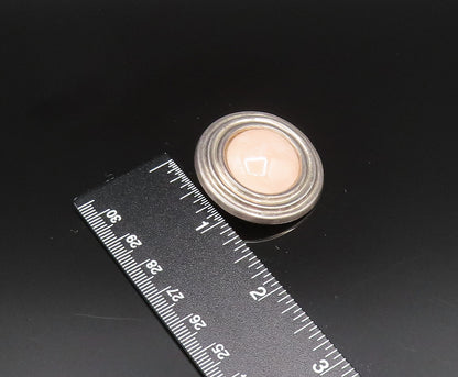 MEXICO 925 Silver  Vintage Heavy Rose Quartz Non Pierced Earrings  EG11947
