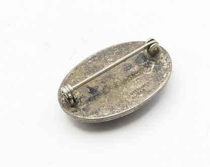 STERLING BAR 925 Silver  Vintage Morpho Butterfly Wing Brooch Pin  BP4031