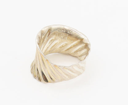 RLM STUDIO 925 Silver  Vintage Solid Fold Brutalist Ring Sz 9.25  RG27044