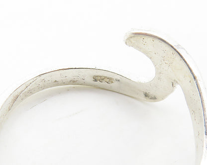 925 Sterling Silver  Shiny Smooth Ocean Wave Band Ring Sz 8  RG17042