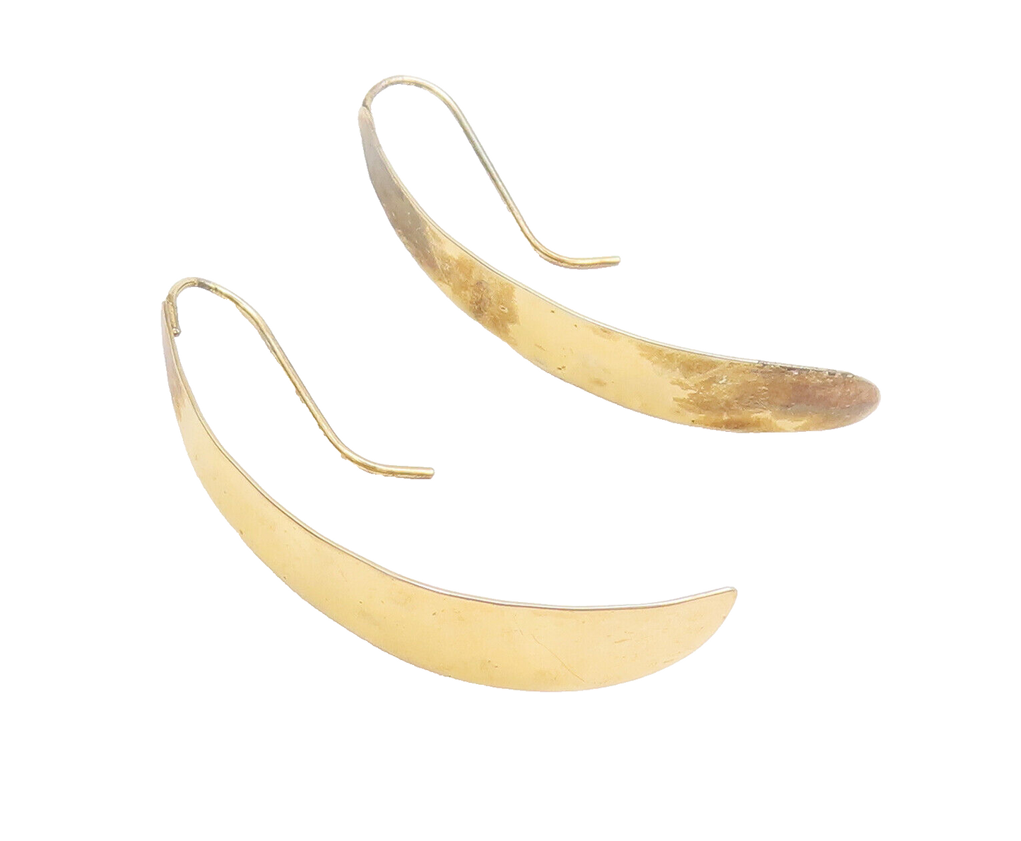 925 Sterling Silver  Vintage Designer Gold Plated Drop Earrings  EG12636