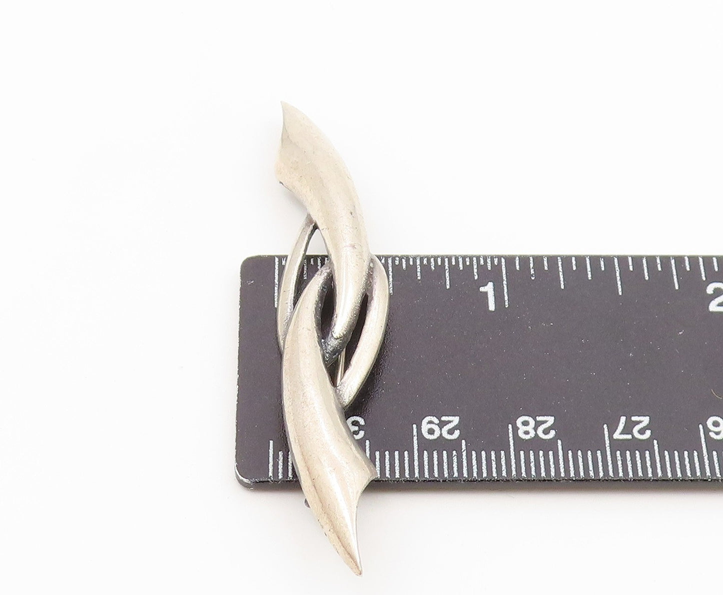 925 Sterling Silver  Vintage Knotted Pointed Fidget Abstract Brooch Pin BP9487